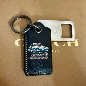 Coach Leather Camero Car Bottle Opener Keychain Fob Bag Charm